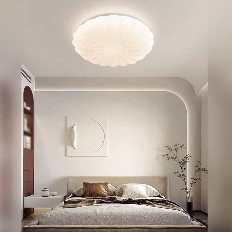 Contemporary 1 - Light Flush Mount Light in White Iron and Acrylic LED Ceiling Flush