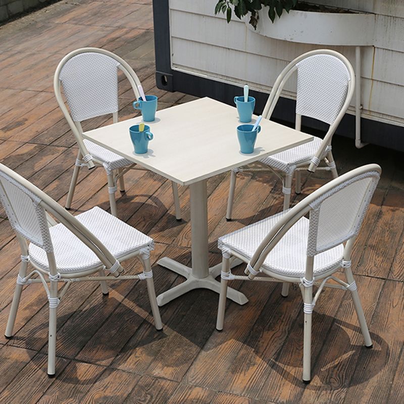 Modern Geometric Waterproof Courtyard Table Metal Base Outdoor Table