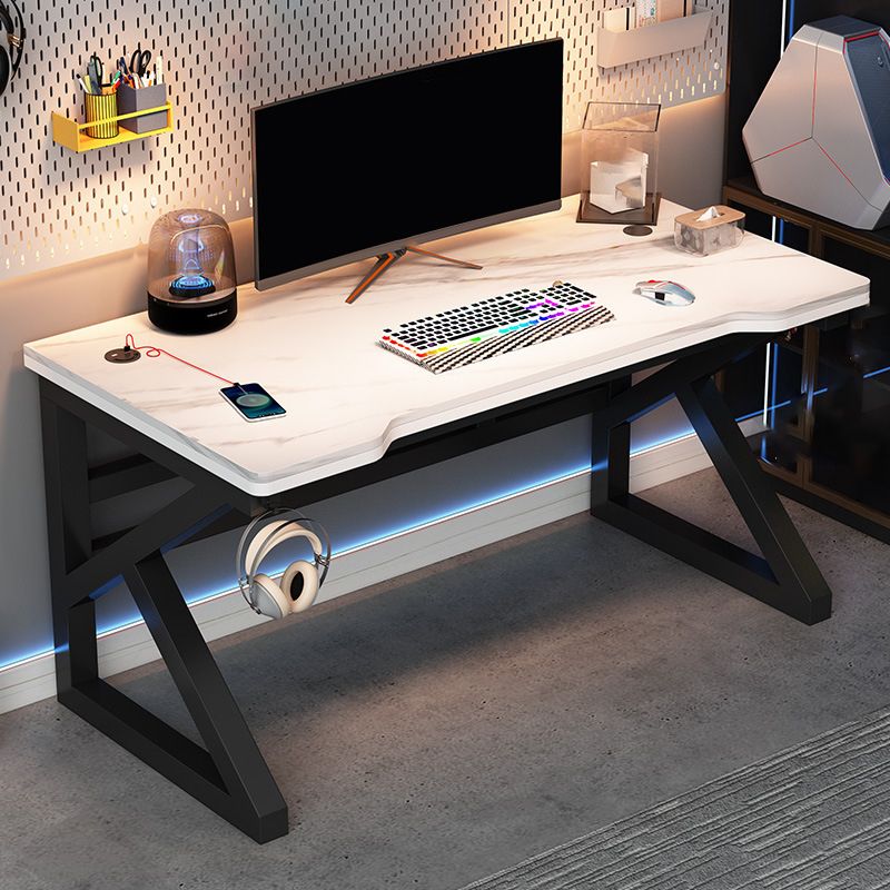 Industrial Gaming Desk Stone Sled Base Computer Desk , 23.62" Wide