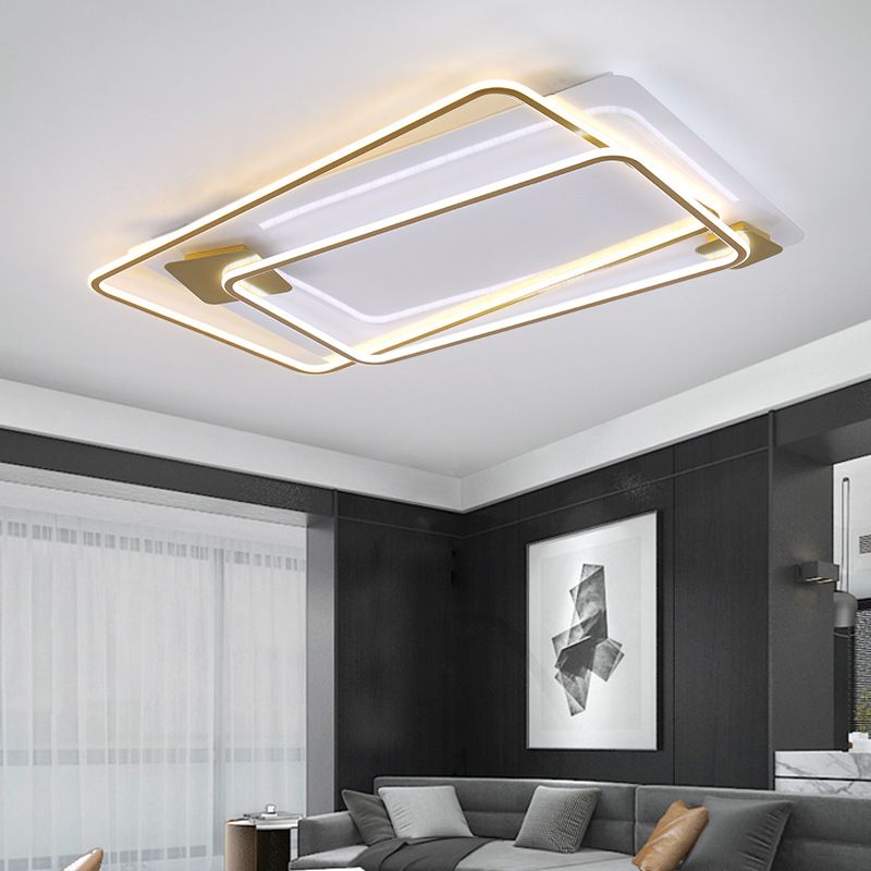 Contemporary Ceiling Lighting Gold Flush Mount Fixture with Metal for Living Room