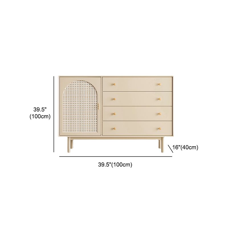 Rattan Living Room Sideboard Cabinet Modern Credenza with Storage and Drawer