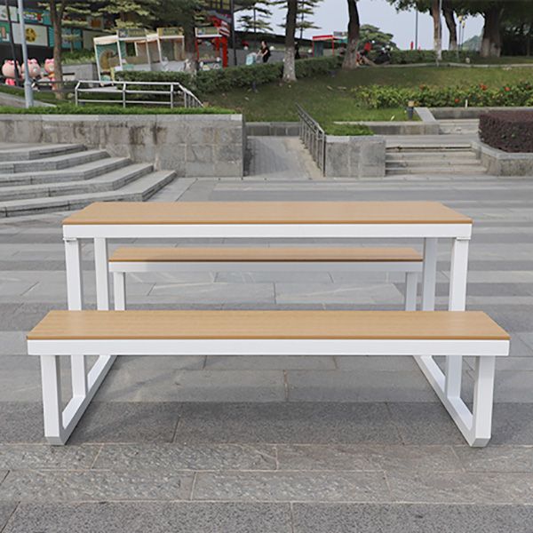 Contemporary Unfinished Rectangle Picnic Table UV Resistant Picnic Table