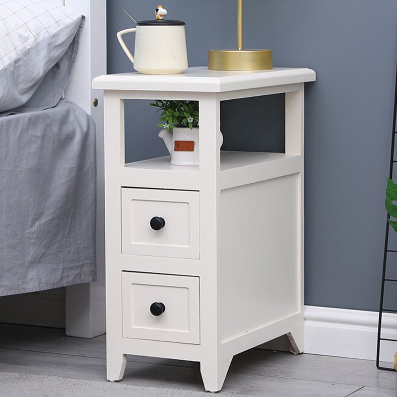 Modern Solid Wood Nightstand Drawers Storage 21 Inch H Legs Included Night Table