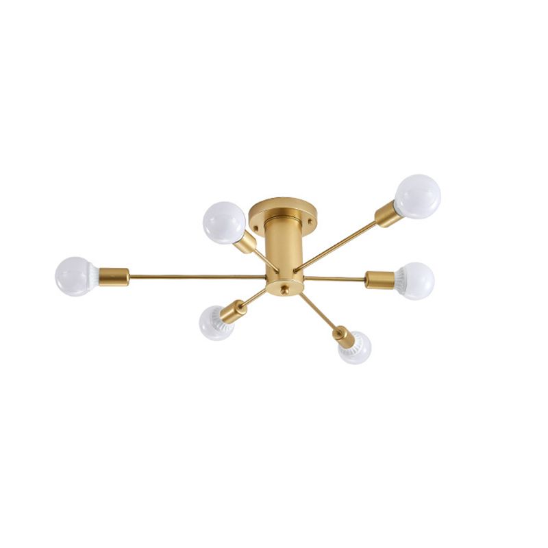 Modern Flush Mount Ceiling Light Golden Metal Lighting for Home