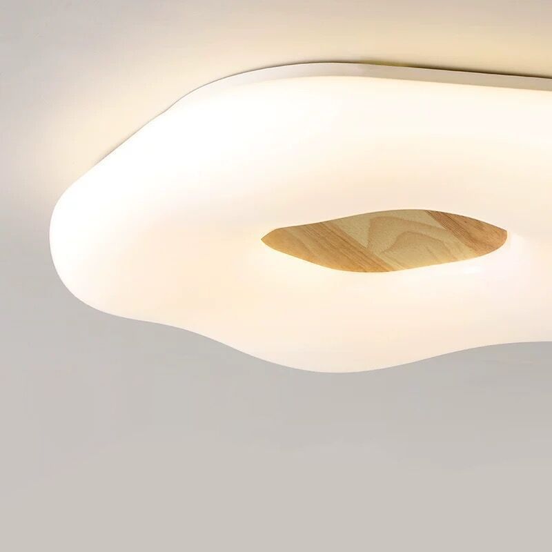 Japanese Style Wooden Ceiling Light Circle Shape LED Ceiling Lamp for Bedroom