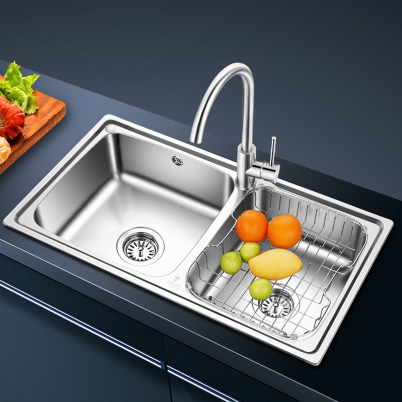 Double Bowl Kitchen Sink Stainless Steel Kitchen with Faucet Included