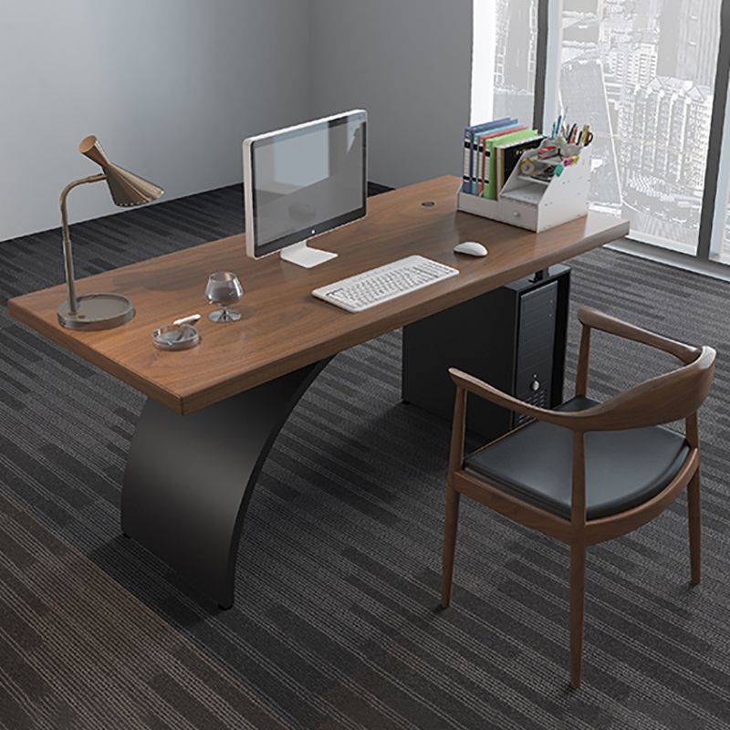 Rectangular Office Desk Solid Wood Contemporary Style Writing Desk for Home Office