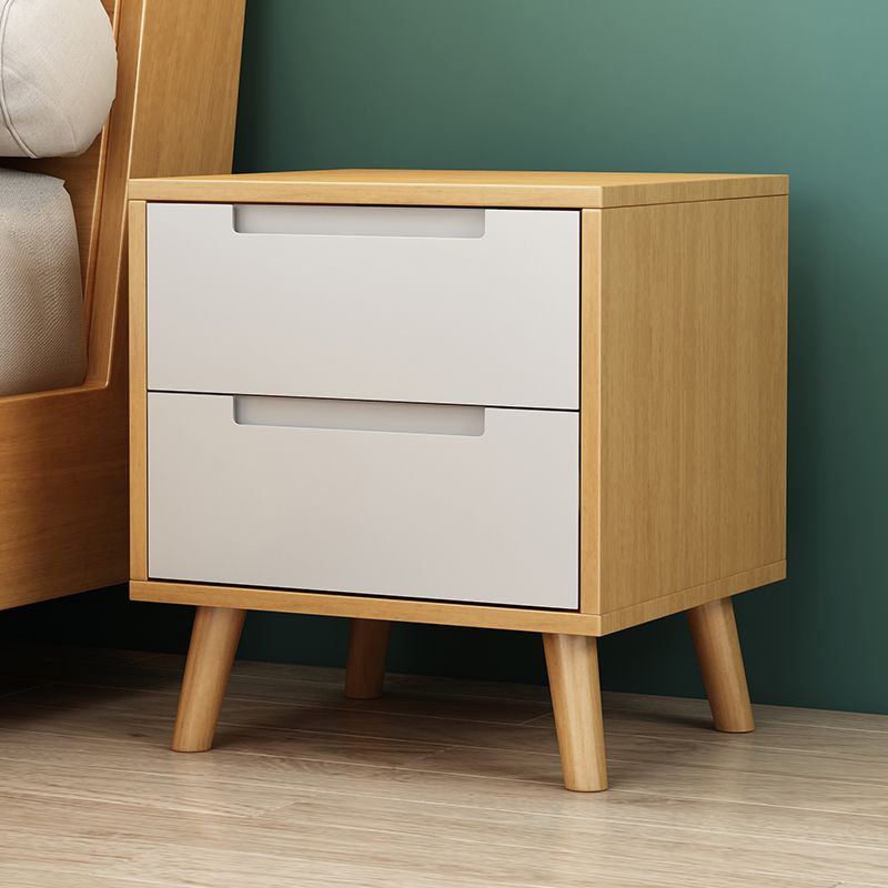 Solid Wood Bedside Table Modern Minimalist Bed Nightstand with Legs