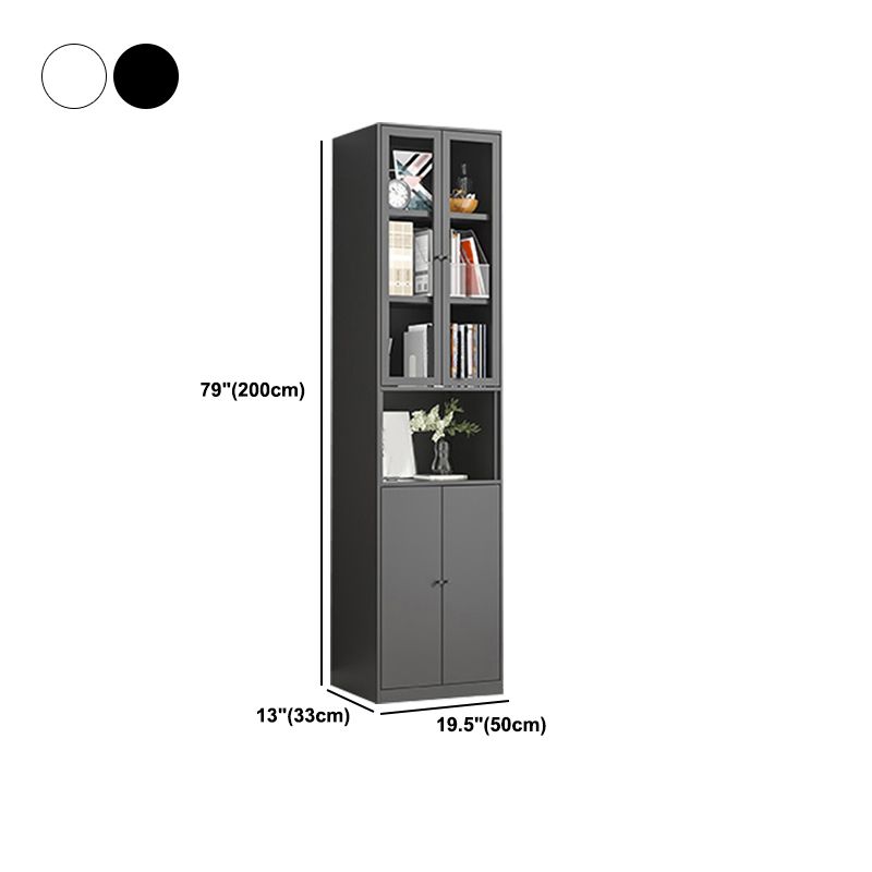 Metal Enclosed Bookshelf Modern Minimalist Rectangular Standard Bookcase