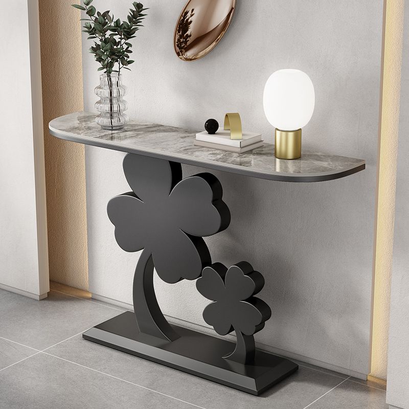 Half Moon Console Table 31.49" High Accent Table with Iron Frame