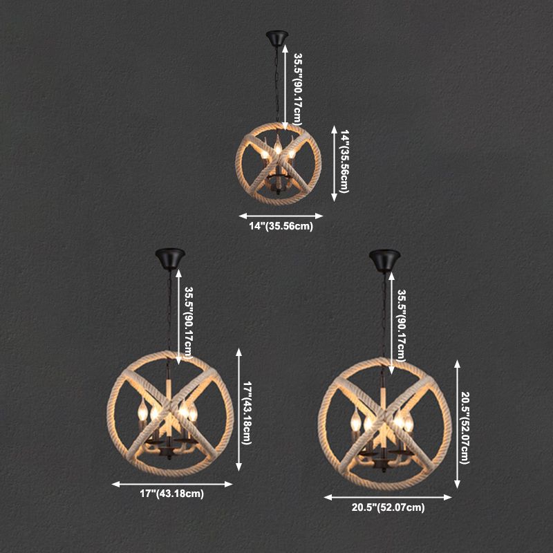 Lampade a sospensione multi -luci industriali corde il lampadario globo lampadario