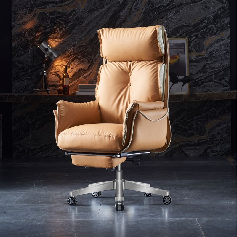 29" Wide Contemporary Managers Chair Orange Leather Executive Chair