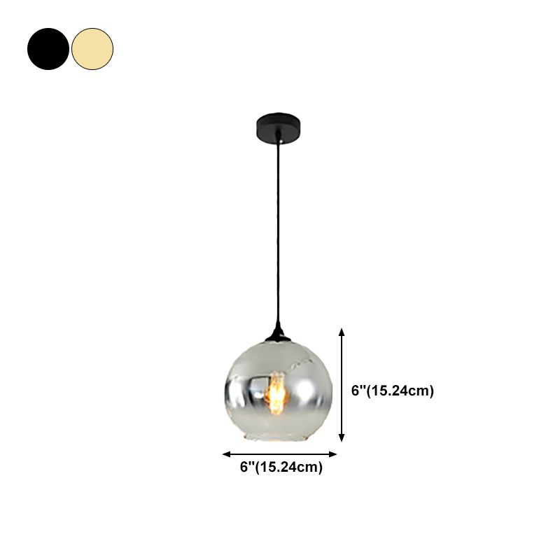 Modern Style Spherical Shape Pendant Lighting Glass 1 Light Pendant Light for Restaurant