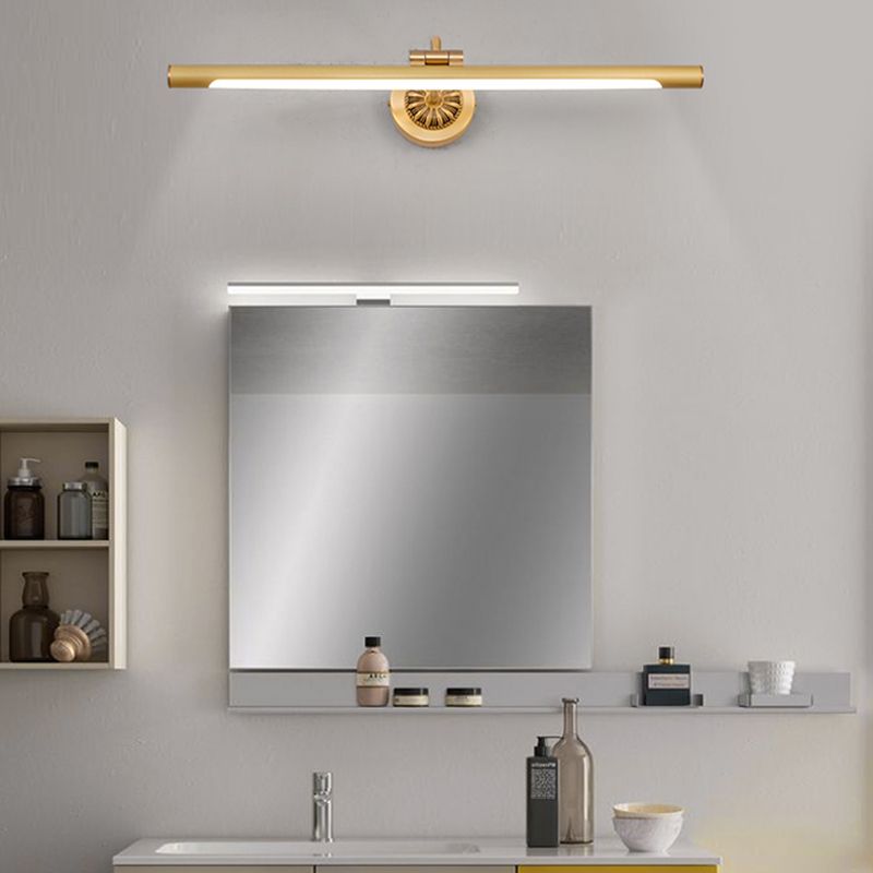 Estilo moderno de forma lineal mate de pared metal 1 luz de apliques de luz para baño de ducha