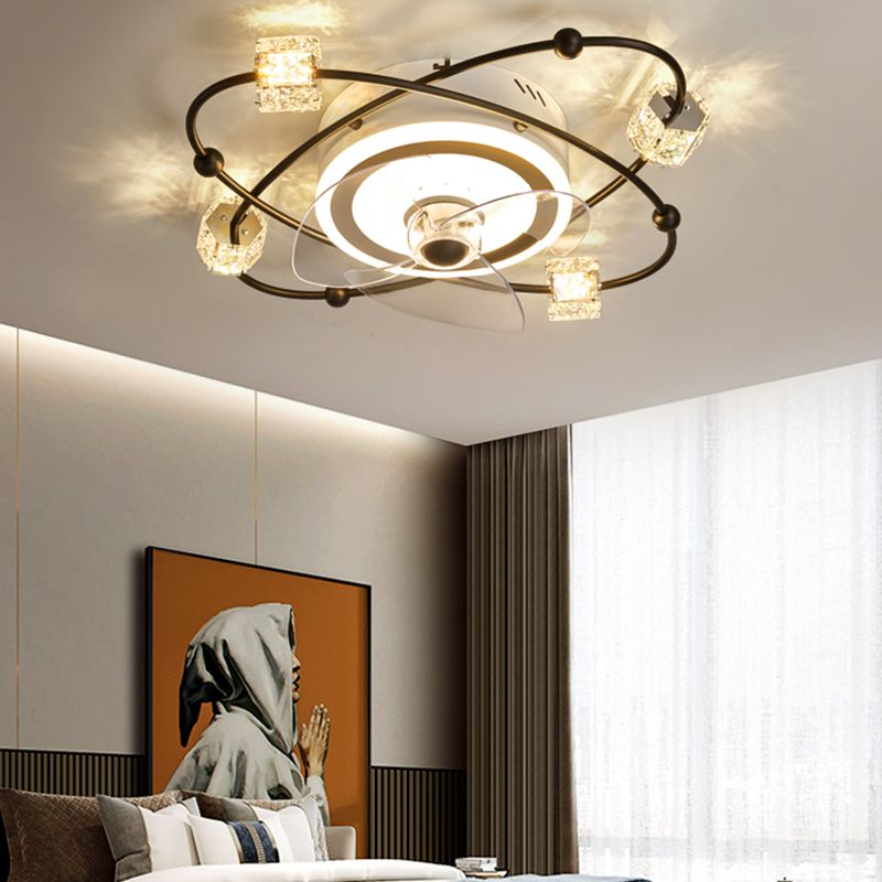 Nordic Geometric Fan Light Metal 5 Lights LED Flush Mount Light for Living Room