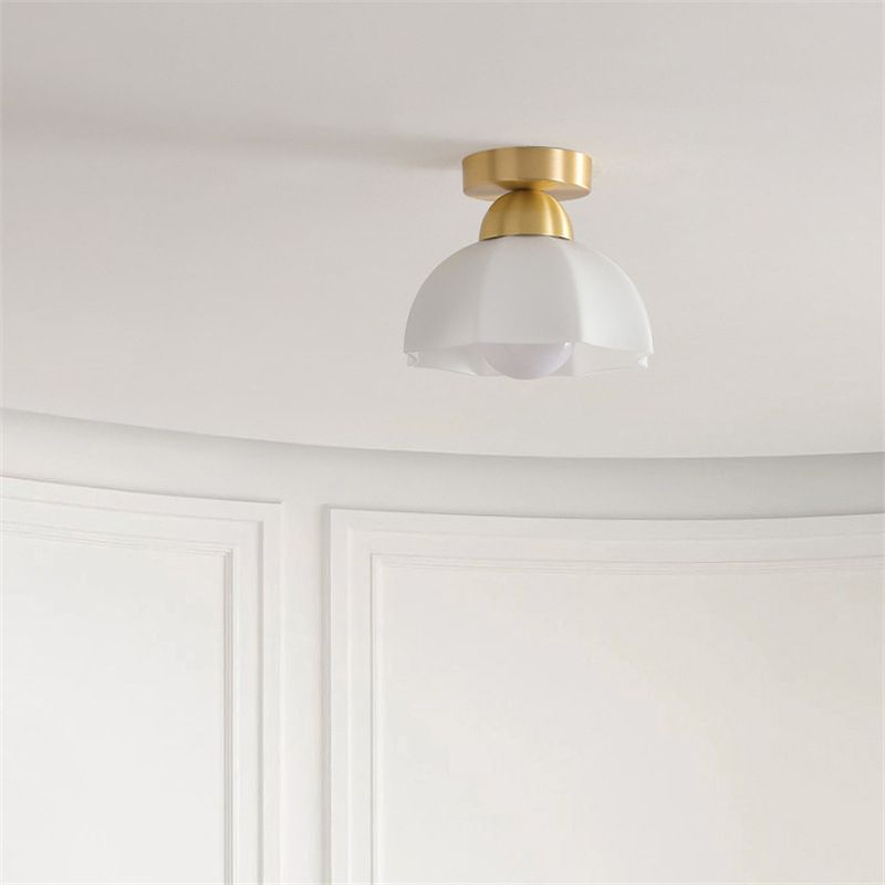 1-Light Ceiling Light Modern Ceiling Mount Lamp with Copper for Corridor