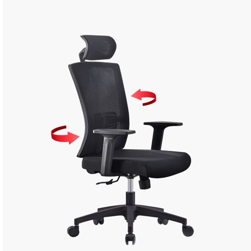 Contemporary Mesh Office Desk Chair High Back Black Office Chair with Arms