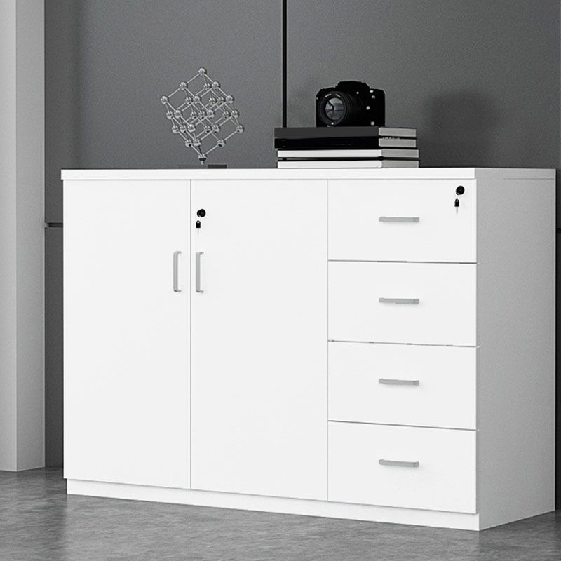 Lateral Engineered Wood File Cabinet White Modern Filing Cabinet