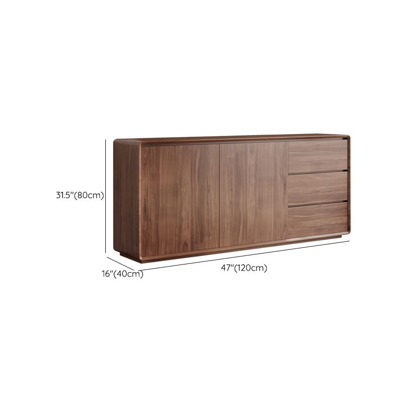 Brown Buffet Sideboard with Drawers Contemporary Dining Server