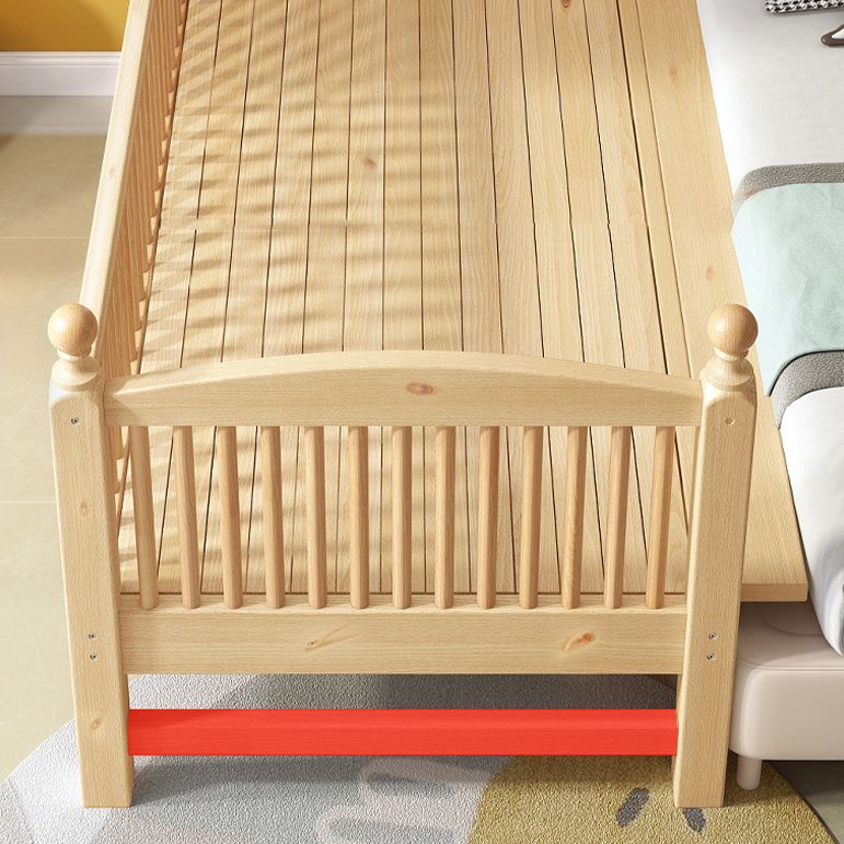 Wood Baby Crib Farmhouse Nursery Bed with Mattress and Guardrail