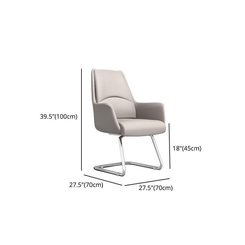 Ergonomic Faux Leather Task Chair with Padded Arms Contemporary Office Chair