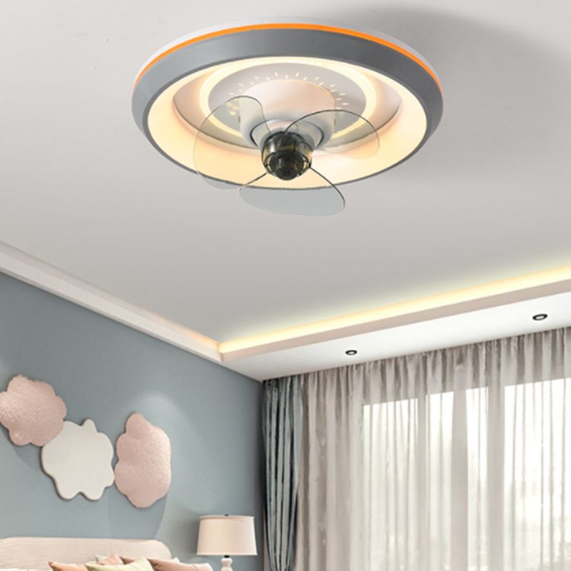 3-Blade Ceiling Fan Contemporary Polish Finish Fan with Light for Dining Room