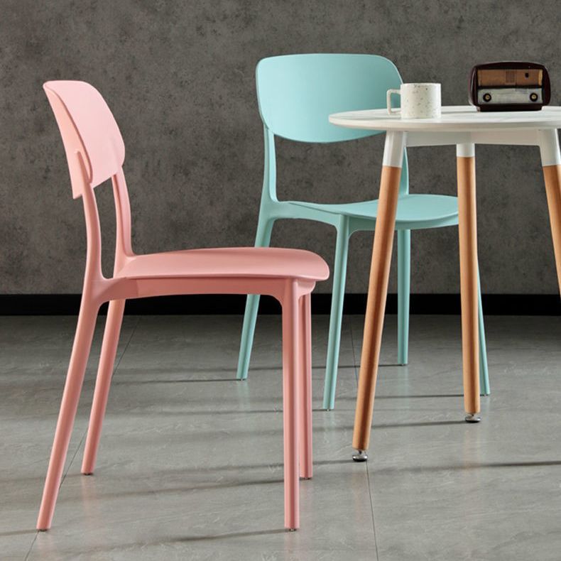 Nordic Chair Dining Armless Chairs for Kitchen with Plastic Legs