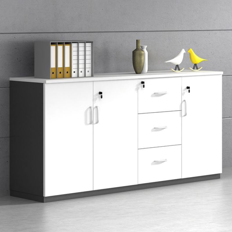 Contemporary Lateral Filing Cabinet Wood Filing Cabinet with Lock and Storage