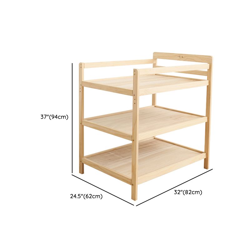 Pine Wooden Changing Table with Storage Shelf 2-in-1 Baby Changing Table