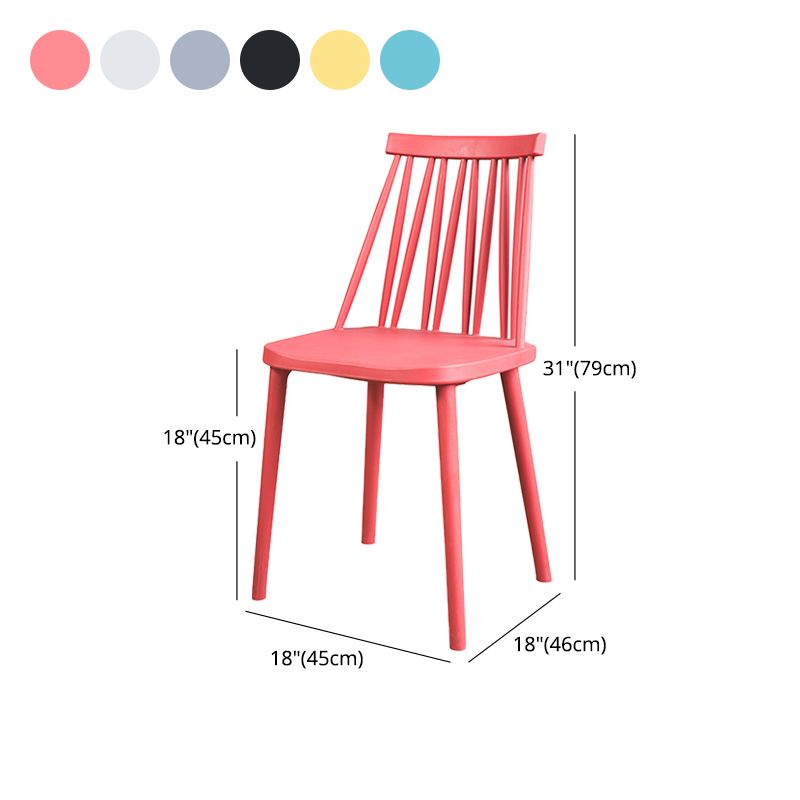 Modern Style Side Chair Plastic Windsor Back Dining Side Chair