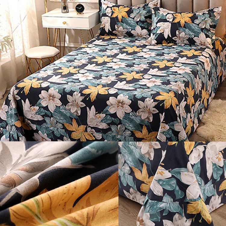 1 Piece Sheet Printing Cotton Non-Pilling Breathable Bed Sheet