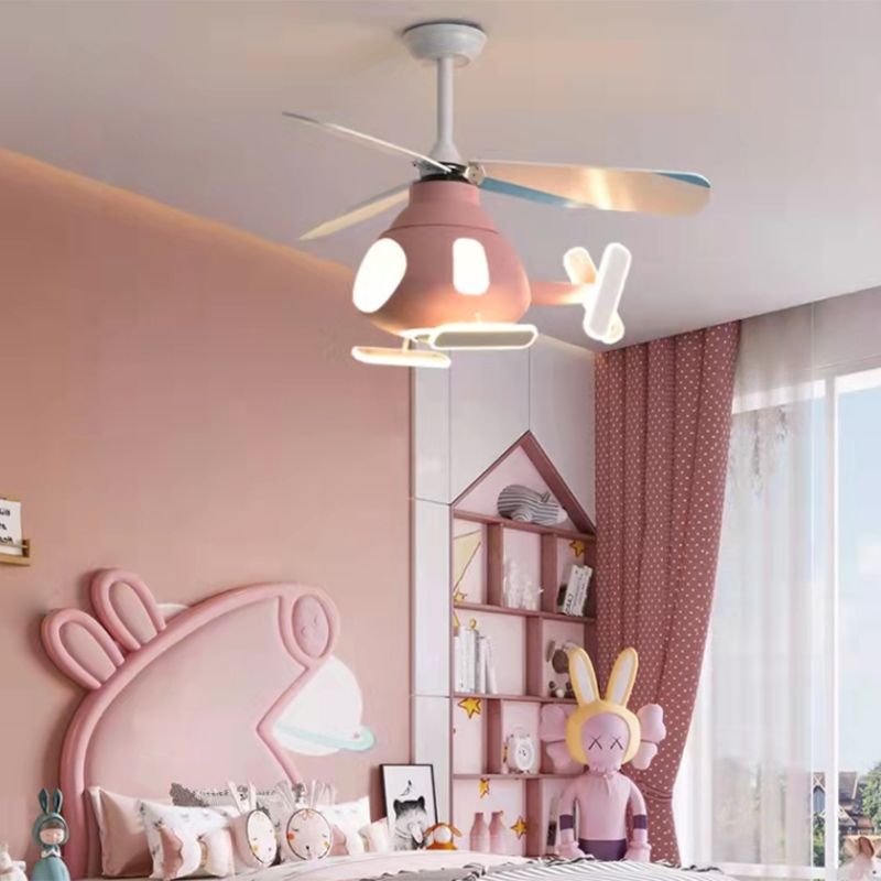 Pendard en forme d'avion en métal Cartoon LED LED Semi Flush Light for Kids Room