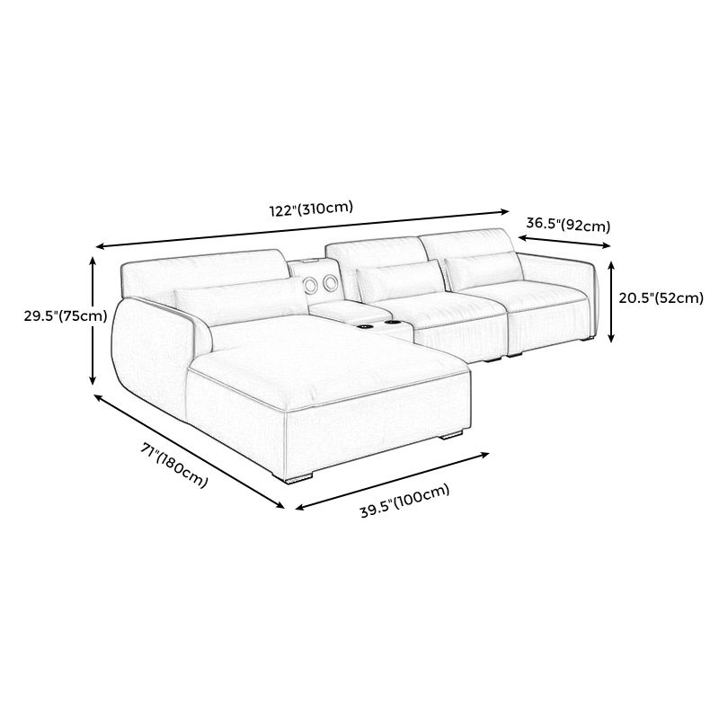 Scandinavian Tan Faux Leather Straight Arm Sofa/Sectionals with Stain-Resistant