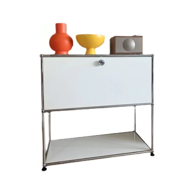 Stainless Steel Sideboard Modern Style Dining Sideboard with Locking Cabinet