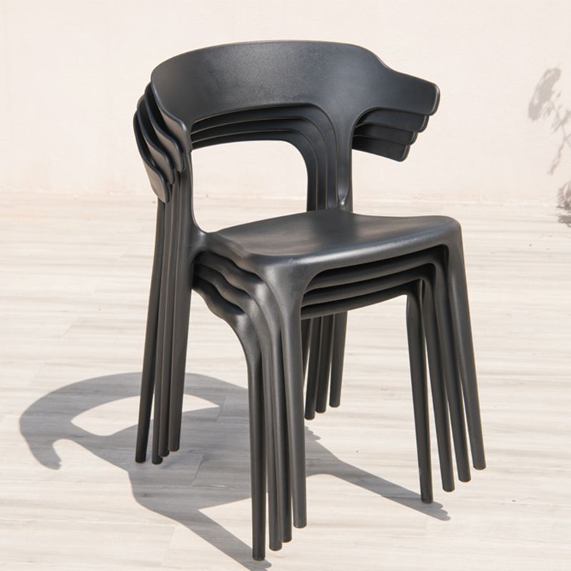 Contemporary Open Back Side Chair Plastic Outdoors Dining Chairs