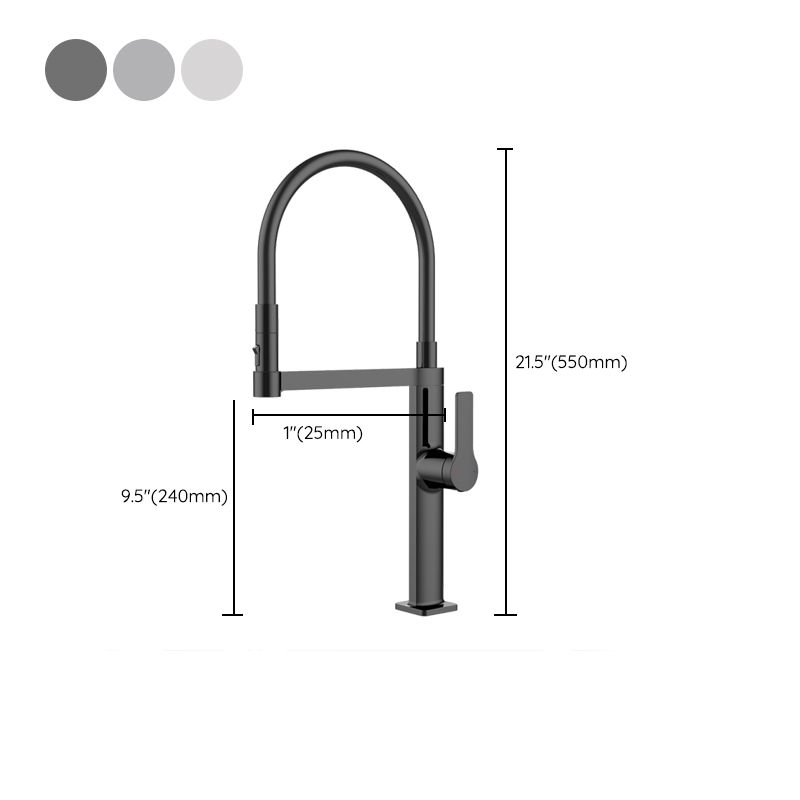 Modern Kitchen Sink Faucet Stainless Steel Single Handle High Arc Kitchen Faucet