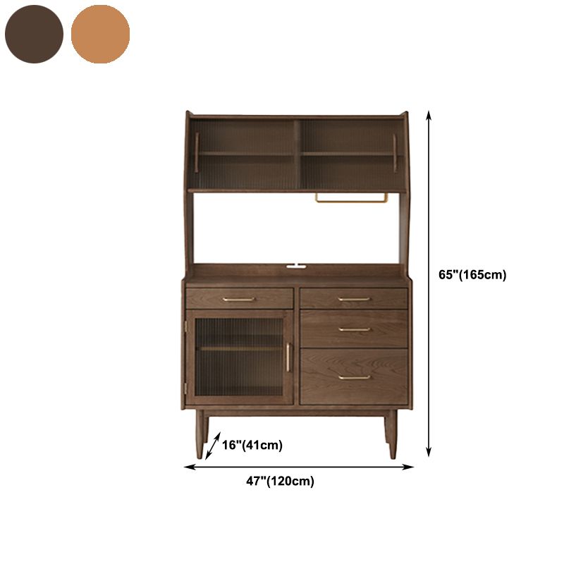 Modern Pine Dining Hutch 3 Drawers 16.5" W Hutch Cabinet for Dining Room