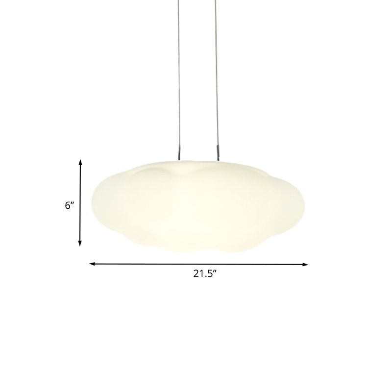 White Cluster Cloud Pendant Kids Style 1/3/5-Head Plastic LED Suspended Lighting Fixture for Child Room