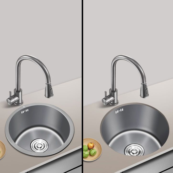 Modern Style Kitchen Sink Stainless Steel Round Shape Kitchen Sink