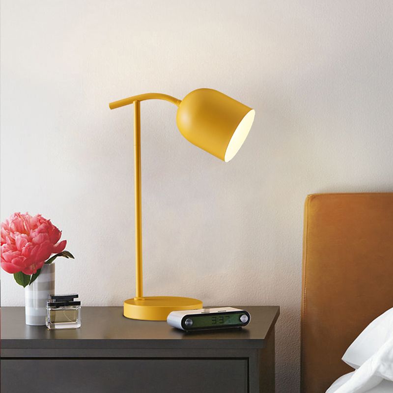 White/Black/Yellow Finish Bell Desk Lighting Macaron LED Metallic Reading Book Light for Bedside