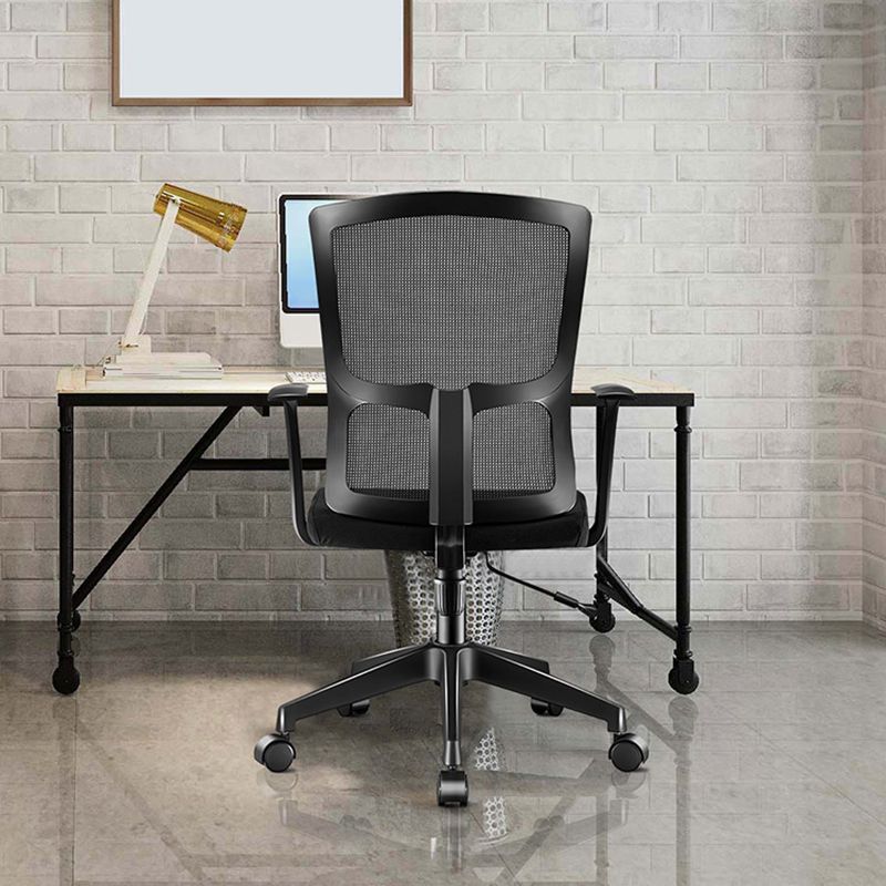 Ergonomic Mesh Desk Chair Mid Back Arms Chair with Swivel Casters