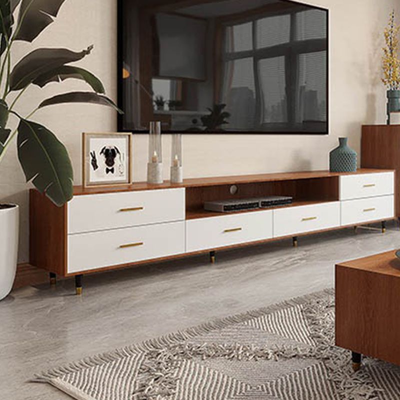 Wooden TV Stand Console Modern Minimalist Home Open TV Cabinet