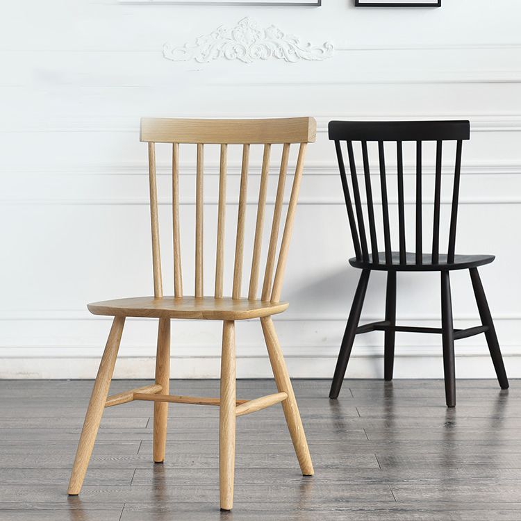 Minimalist Wood Side Dining Chairs Windsor Back Side Chair for Home