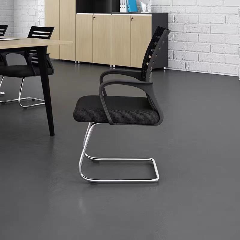 Modern Metal Conference Chair No Wheels Black Conference Chair