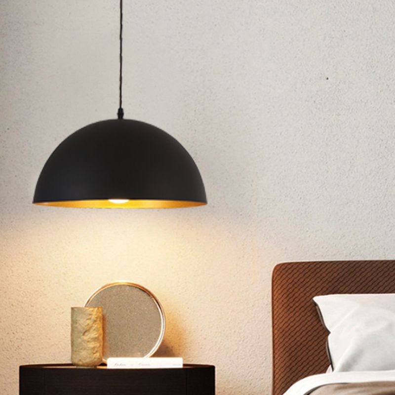 1-Light Dome Pendant Lights Contemporary Metal Macaron Pendant Lamp