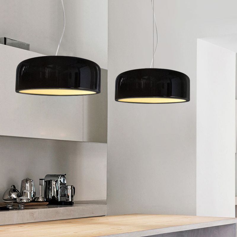 Modern Pendant Light 1-Light Iron Drum Hanging Ceiling Light for Dining Room