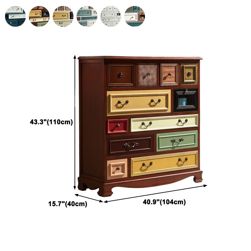 Retro Style Wooden Storage Chest Dresser Bedroom Storage Chest with Drawers