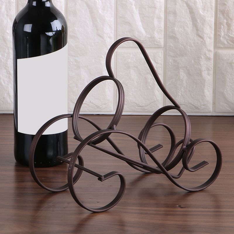 Contemporary Iron Wine Bottle Rack Countertop Bottle Holder for Living Room