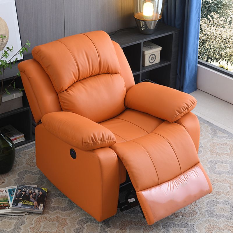 Contemporary Home Theater Recliner Metal Rocking Manual-Push Botton Solid Color