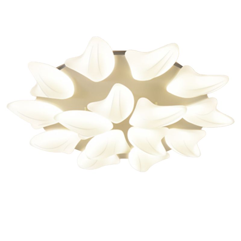 LED Modern Metal Flush Mount Multi-light Ceiling Light with Plastic Shade for Living Room